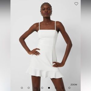 NWT French Connection Whisper Frill Hem Dress - White, Size 4